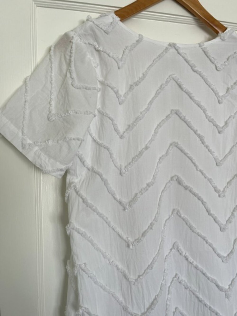 Anthropologie Porridge Textured White Shift Dress | Size XS - Picture 9 of 12